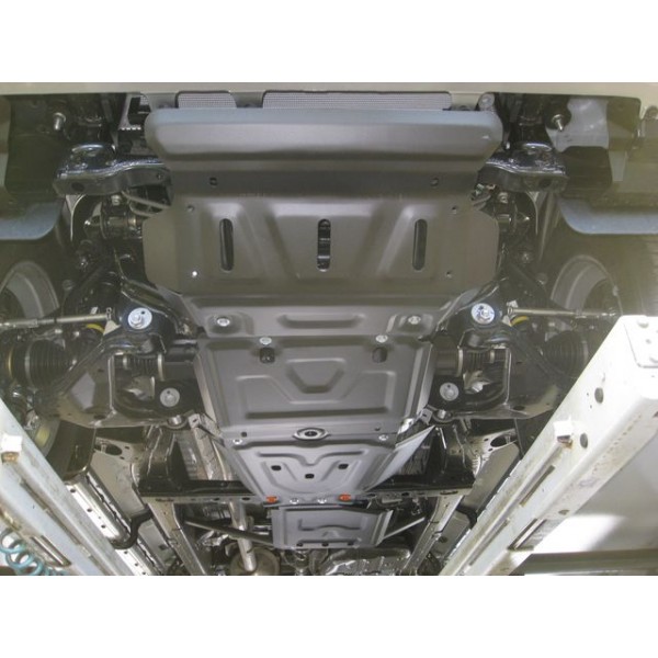 Toyota Hilux (AN120) 2015- V-all защита радиатора,картера,редуктора переднего моста, кпп и рк (4 части) / сталь 2,0 мм