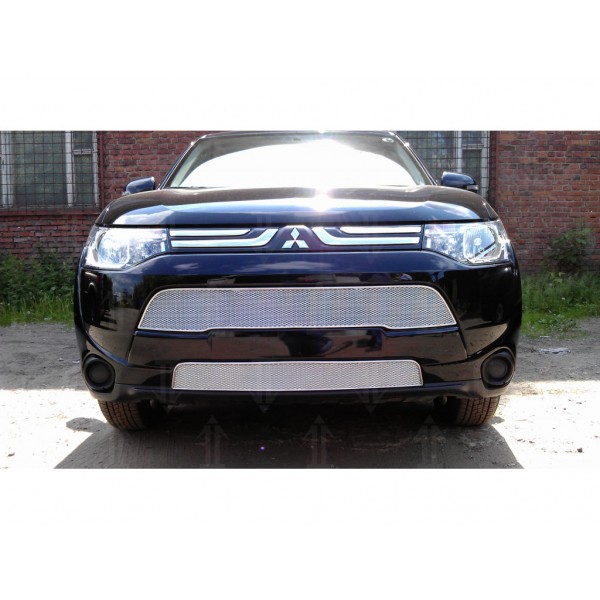 Защита радиатора Mitsubishi Outlander III 2012-2015 (2 части) chrome