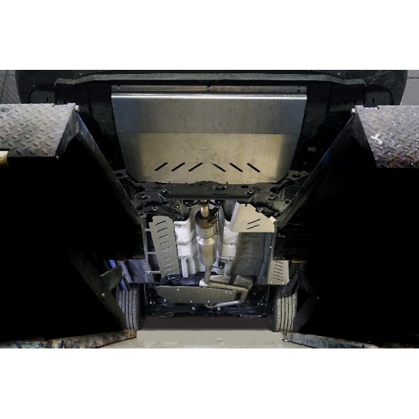 Jetour X90 Plus 2WD 2023 Защиты комплект (алюминиый) 4мм (картер, кпп, трубок кондиционера, топливопровод, бак, адсорбер)