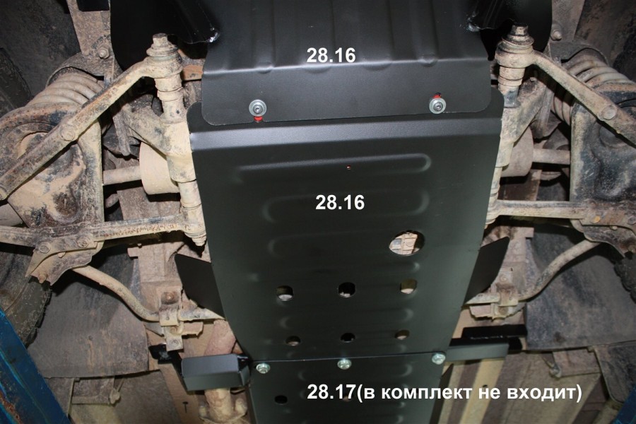Lada Niva 2121 2002-2006 V-1,7 защита картера и кпп усиленная (2 части)