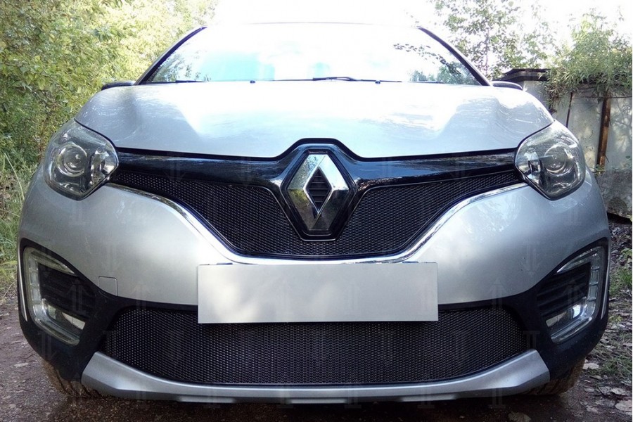Защита радиатора Renault Kaptur 2016- black низ PREMIUM