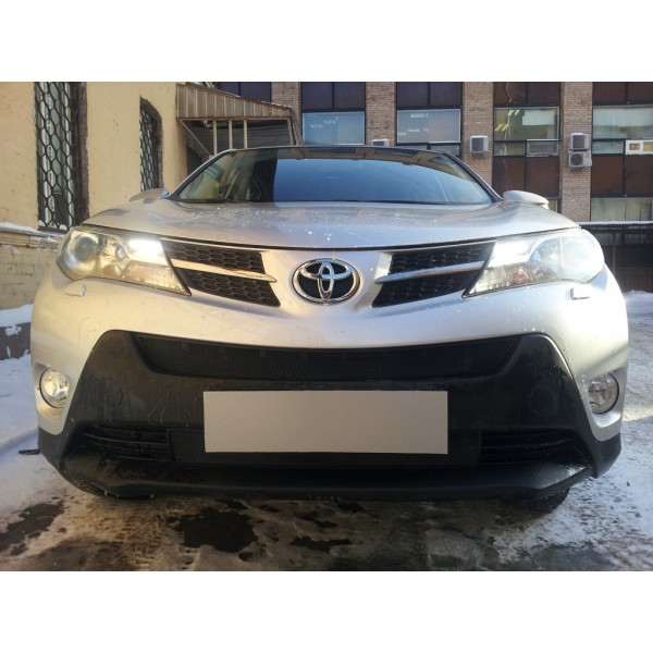 Защита радиатора Toyota RAV4 2013-2015 black верх