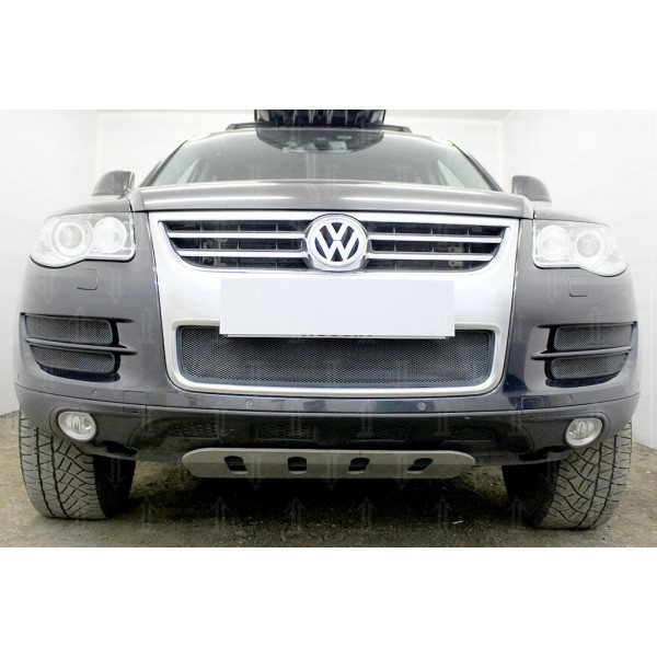 Защита радиатора Volkswagen Touareg I 2007-2010 боковая часть (4 части) black