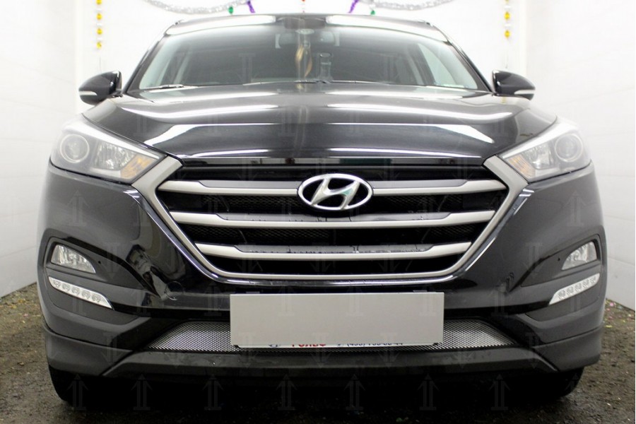 Защита радиатора Hyundai Tucson 2015-2018 chrome низ