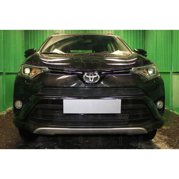 Защита радиатора Toyota Rav4 2015- black верх