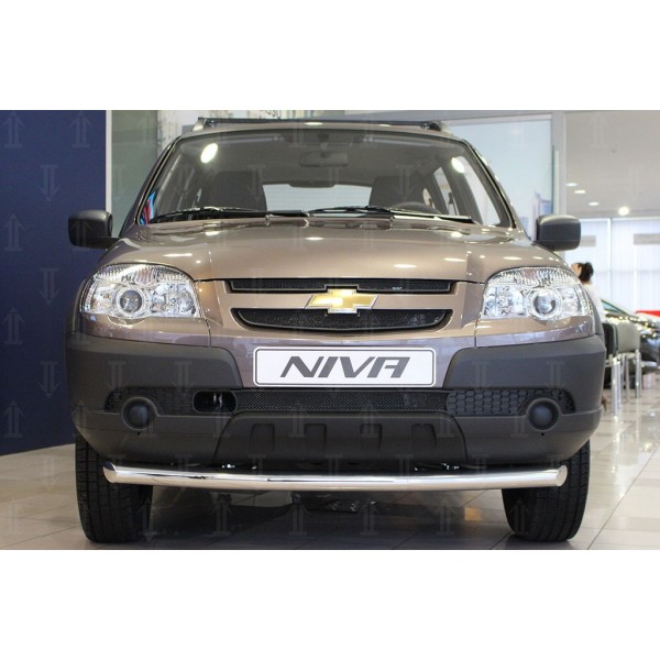 Защита радиатора Chevrolet Niva I рестайлинг (L /LC/ GL/LE/LE+) 2009- (3 части) black