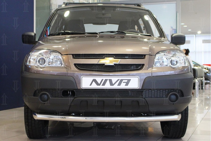 Защита радиатора Chevrolet Niva I рестайлинг (GLC/GLS) 2009- (3 части) black
