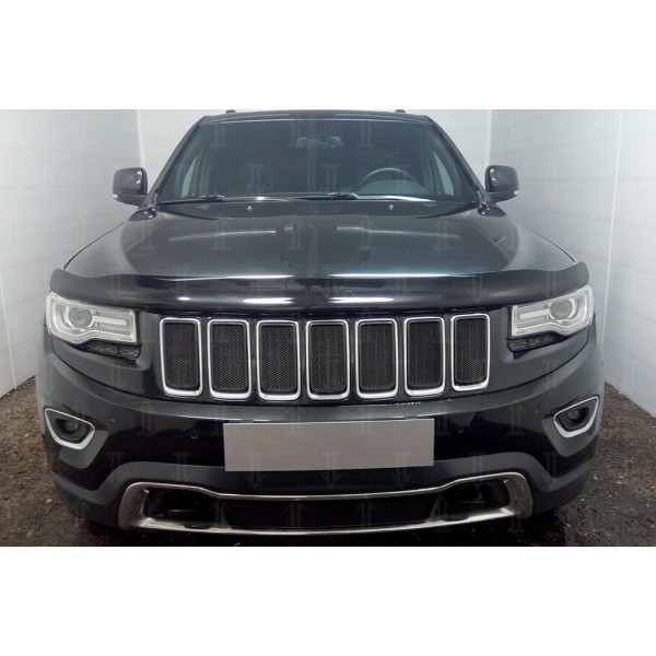 Защита радиатора Jeep Grand Cherokee IV (WK2) 2013-2018 (Laredo, Limited) black верх