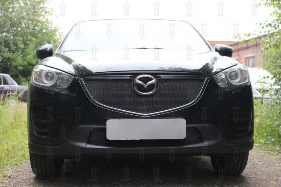 Защита радиатора Mazda CX-5 2015-2017 black верх 