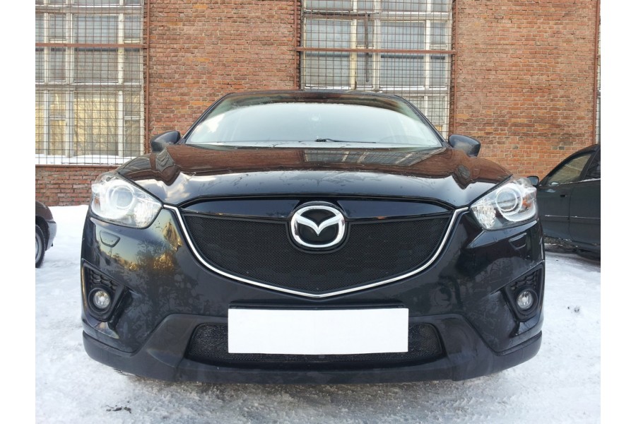 Защита радиатора Mazda CX-5 2012-2014 black верх