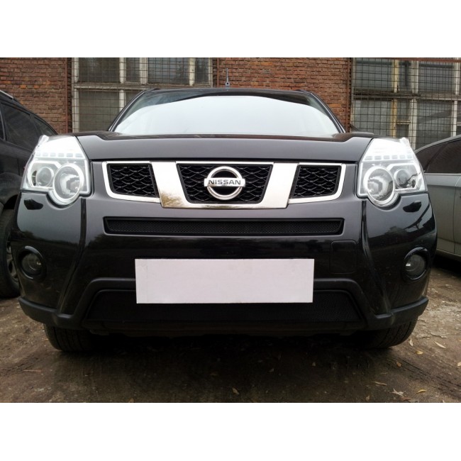 Защита радиатора Nissan X-Trail Т31 (Ниссан X-трейл) верх и низ хром