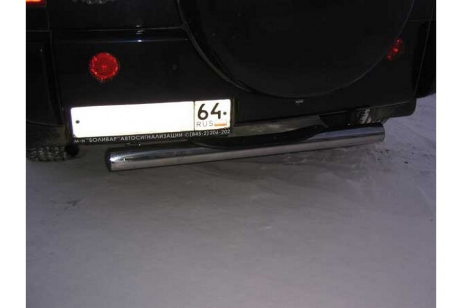 Защита заднего бампера d76 с проступью (черное или серебристое покрытие)