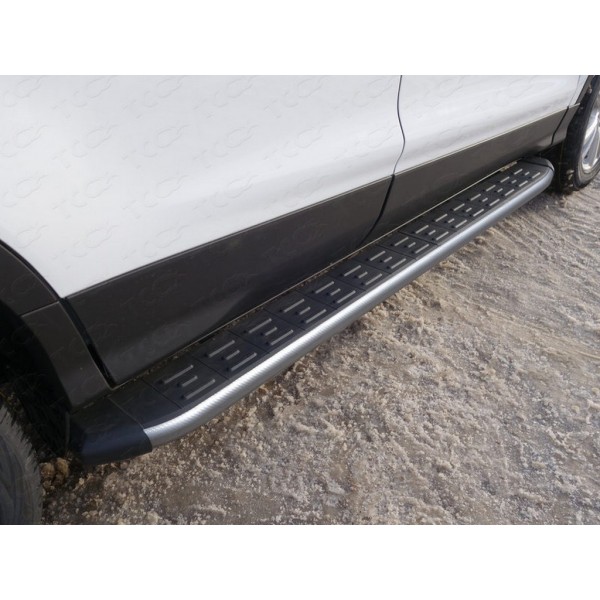 Пороги алюминиевые с пластиковой накладкой (карбон серые)    1720 мм
