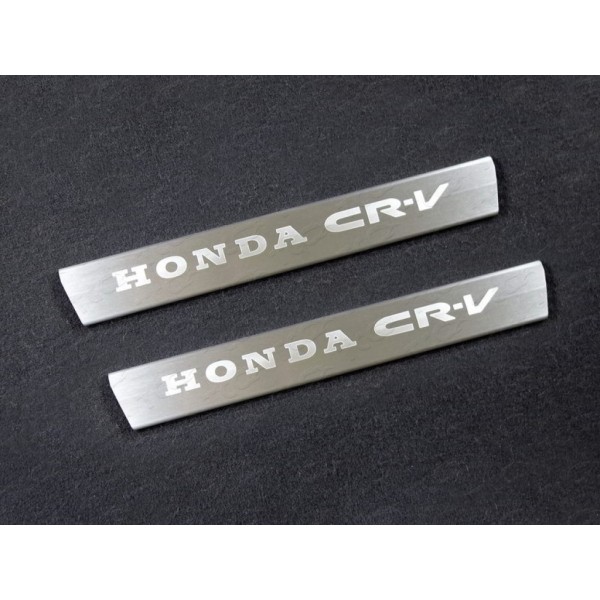 Накладки на пластиковые пороги (лист шлифованный надпись Honda CR-V) 2шт