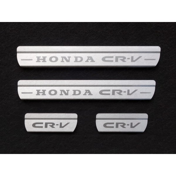 Накладки на пороги (лист шлифованный надпись Honda CR-V) 4шт