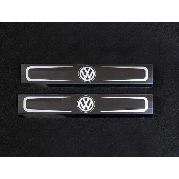 Накладки на пороги внутренние (шлифованные надпись логотип Volkswagen) 2шт